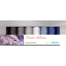 Mettler Thread Silk Finish 100% Mercerized Cotton Sewing Set; 8 Spools Winter Colors SF8Winter