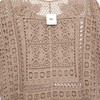 jastie Women Boho Hippie Crochet T-Shirt Short Top (Warm Taupe)