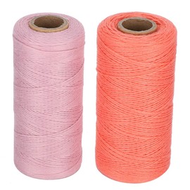 Embroidery Machine Thread, 2Pcs, 250 Meters Loom Warp Thread 8/4 Warp Yarn Weaving Carpe Ture Cotton Spinning for Weaving: Carpet, Tapestry, Rug, Blanket (Pink + Watermelon Red)