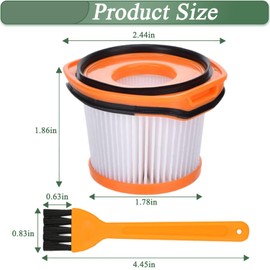 Replacement Vacuum Filter for Shark Wandvac System WS620 WS630 WS632 WS632BLBRN WS632GDBRN WS632GNBRN WS632PKBRN WS632RGBRN, 5 Pack Handheld Vacuum Filters, Part # XFFWV360