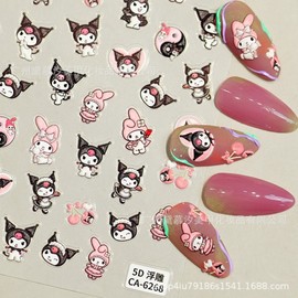 [Overseas] Sanrio Nail Sticker New 3D Relief Kulomi Nail Sticker Sanliou Linna Bei Free Size/Ca62 69 grilled fish 30ea