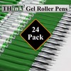 [24 Pens - Green Ink] Think2 Retractable Gel Pens. (24