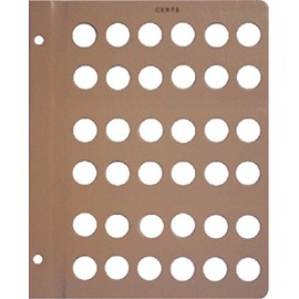 Dansco Blank Coin Storage Album Page for Small Cents
