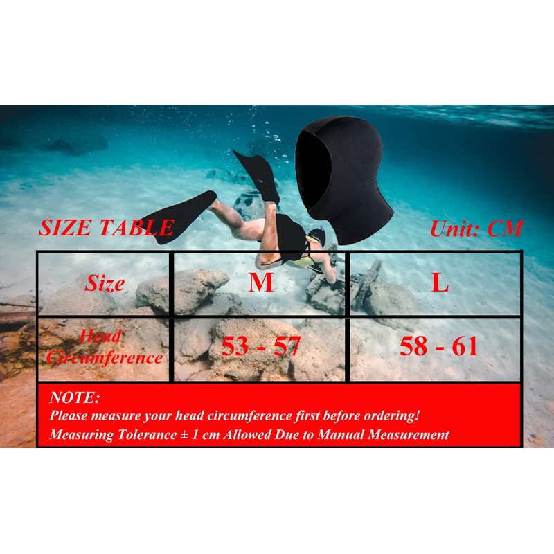 YDQUANI Wetsuit Hood 3 mm Neoprene Diving Hood Thermal Scuba