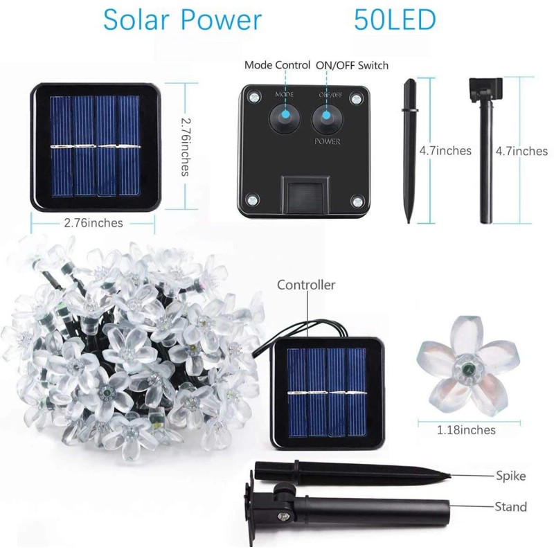 SOWAZ Solar Flower Strings Lights Sakura-Multico