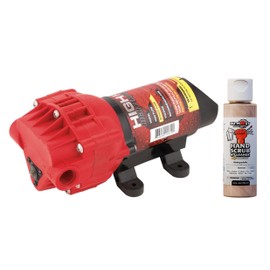 Fimco 5151089 High Flo 12V Diaphragm Pump 2.4 GPM 60 PSI Bypass, Self-Priming, Can Run Dry, bundled with DU-MOST Walnut Hand Scrub Travel Size, 4oz