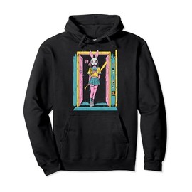 Creepy Girl Bunny Grunge Slasher Pastel Goth Anime Horror Pullover Hoodie