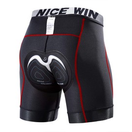 Mens Bike shorts Anti-Slip Leg 4D Padded Cycling Bicycle Underwear Pants Breathable Wide Waistband Biking Spin Riding Clothes Red XL