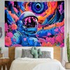 FENDROM Blacklight Astronaut Tapestry Hippie Eyes Tapestry UV Reactive Flowers