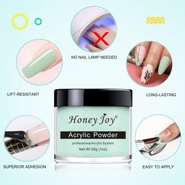 Acrylic Powder Set,4 Colors Clear,French White,Nude Pink,Pink Professional Polymer Colored Acrylic Nail Powder for Nail Extension 3D Carving (HJ-NAP024-54-32-33-75-28g)