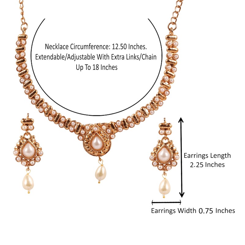 Touchstone - Juego de collar de joyería tradicional de Bollywood