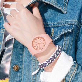 XCZAP Fashion Jelly Series Ladies Silicone Strap Electronic Quartz Waterproof Watch (Pink)