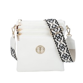 Gladdon Women’s Crossbody BagFaux Leather Small Shoulder Handbag with Multiple Zipper Pockets and Adjustable Boho Strap Lightweight Travel Purse