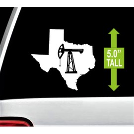 Texas Oilfield Pumpjack Oil Decal Sticker for Car Window 5.0 Inch BGF1039