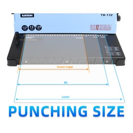 Rayson TD-132 Wire Binding Machine, 32-Hole Spiral Coil Binder, 3:1 Pitch, Punches 12 Sheets, Binds up to 120 Sheets, Sturdy Metal Construction
