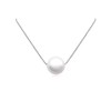 Sterling Silver Floating White Crystal Pearl Necklace, Bridesmaid Gift, White