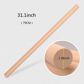 XBLDMJY Long Rolling Pin， Baking Dough Roller for Pizza, Pie, Pasta, Bread, Pastry,Noodles(31.1×1.38inch/79×3.5cm)