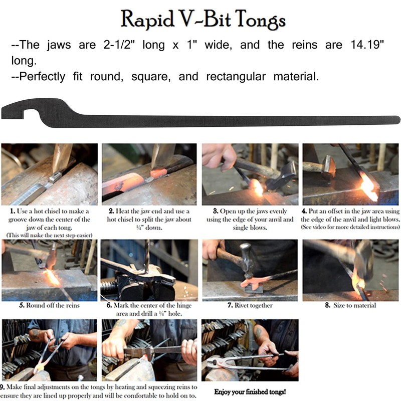 E-cowlboy Rapid Tongs Bundle Set Five Types DIY Blacksmith Tongs