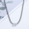 Inateannal Chunky Silver Necklace for Women Cuban Link Chain Necklace