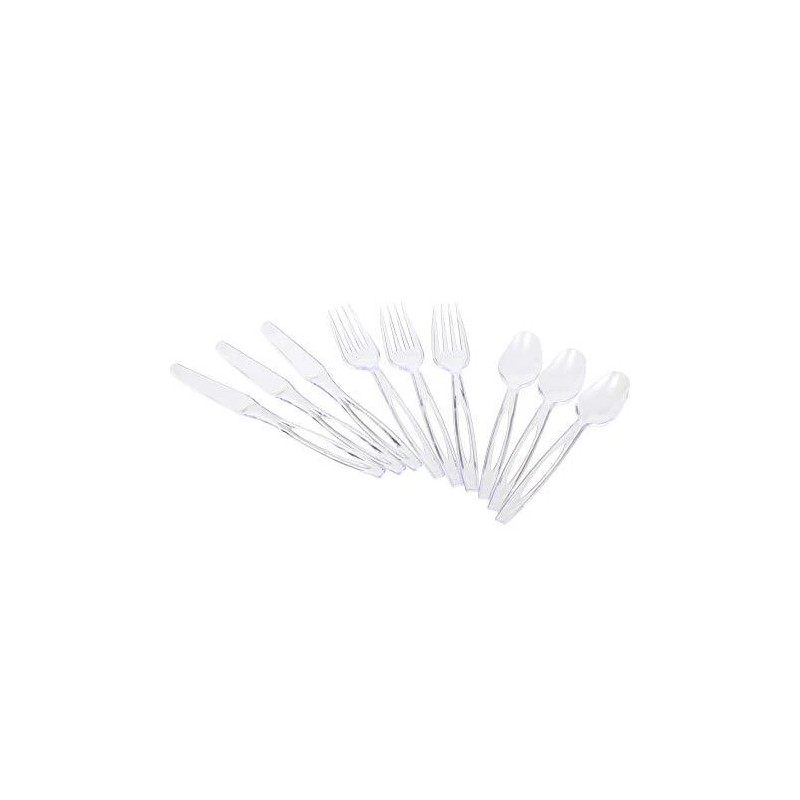 Glad 240 Count Clear Plastic Cutlery Set Forks Knives Spoons