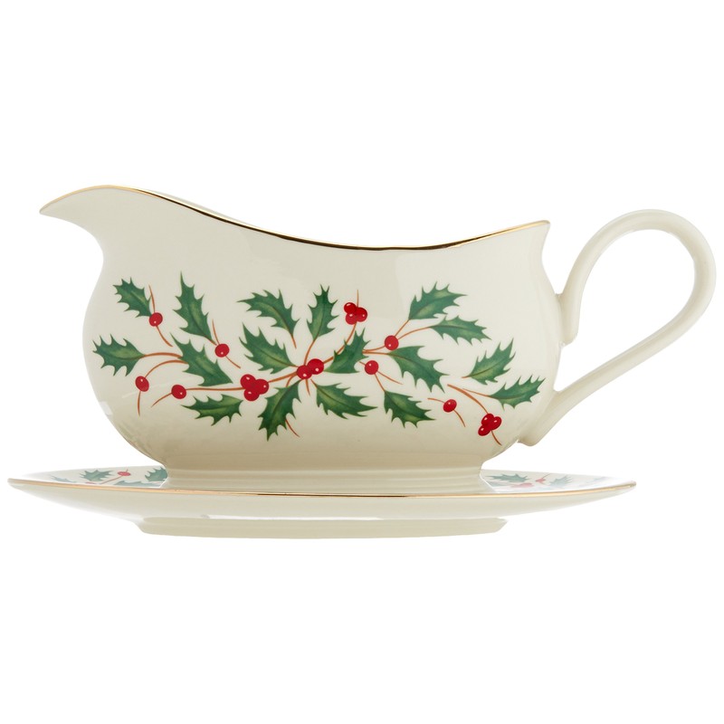 Lenox Holiday Gravy Boat and Stand