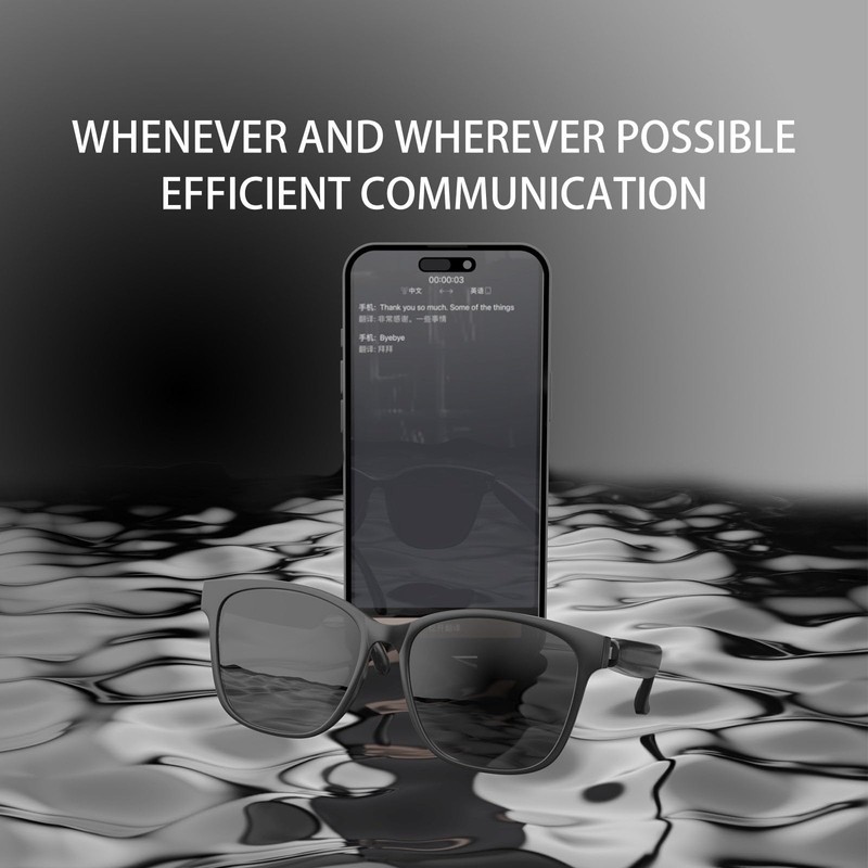 YQJYBD Hy-C8 Pro Multifunctional AI Bluetooth Smart Glasses, Wireless Headphones