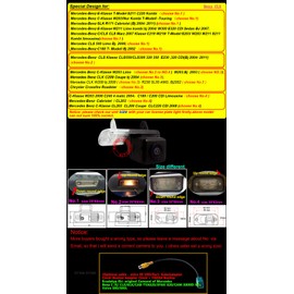 Waterproof Backup Camera Color Car Rear View Camera 170 Degree Viewing Angle License Plate with Night Vision for C W203 CLK W209 SL R230 W211 R171 C219 S203 S211