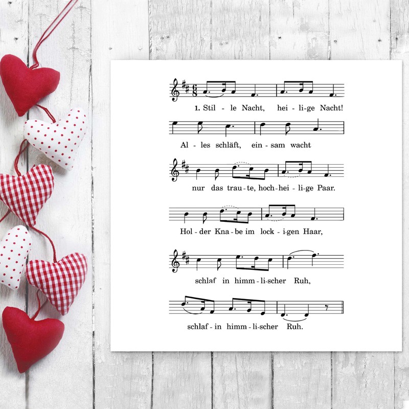 Newstamps Stamps Silent Night Motif Stamp Made of Wood and