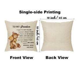 XUNLIZXY to My Grandson Throw Pillow Cover Gift,Funny Grandson Pillow Cover for Boys Birthday Christmas Graduation Grandson Gift from Grandparents Cushion Cover 18"x 18"