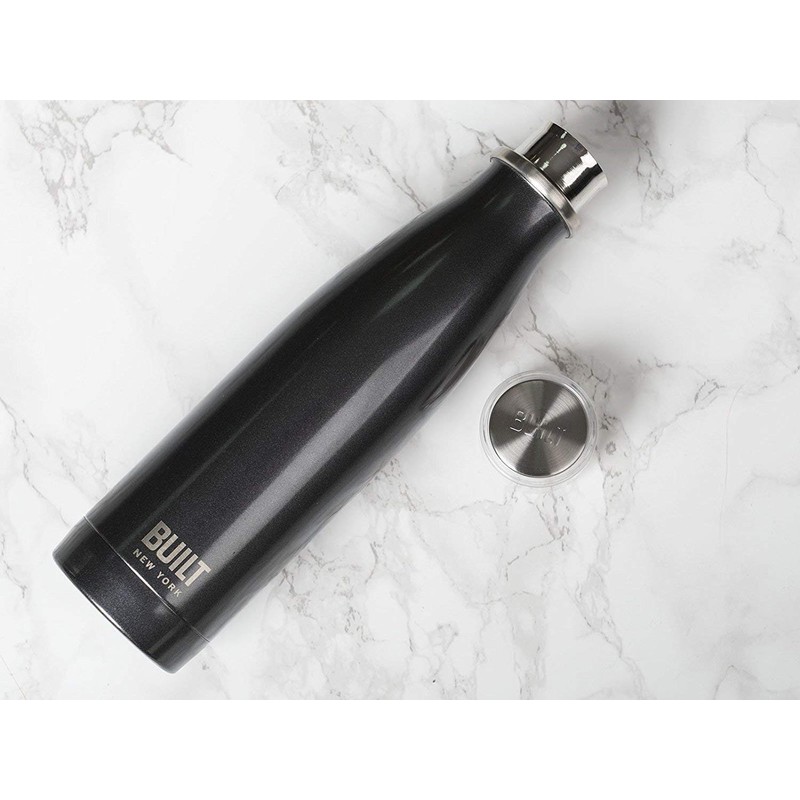 BUILT Tritan Double Wall Stainless Steel Vacuum Insulated, 17-Ounce, CHARCOAL