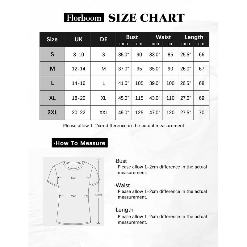 Florboom Women's T-shirt, long-sleeved/short-sleeved V-neck top, summer basic shirt, Millc