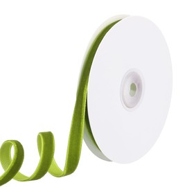 PATIKIL 0.35 Inch x 10 Yards Velvet Ribbons, Single Faced Vintage Velvet Ribbons Spool Perfect for Decor Gift DIY Wrapping Craft Wedding Hair Bow, Grass Green