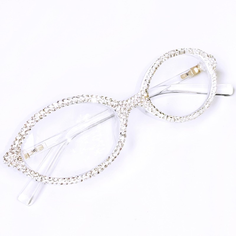 ICARA Fashion Rhinestone bling Reading Glasses for Women Retro Oval