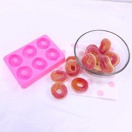 Peach rings 6 cavities Wax mold Resin mold Soap mold Realistic gummies fake food Flexible mold NC078