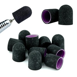 PROFICO Pack of 100 Sanding Sleeves Sanding Belts Sanding Caps 180 Grit Coarse Sanding Cap Sanding Belt Nail Cutter Attachment for Nail Design Sanding Caps 13 mm Nail Care Nail Art for Manicure