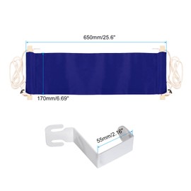 PATIKIL Foot Hammock Under Desk, Adjustable Foot Rest Sling with Hooks Portable Desk Footrest for Airplane Travel Home Office, Dark Blue Style 1