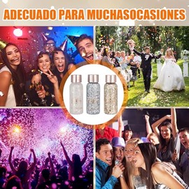 Brillos para la Cara, Set de 3 Geles con Escamas de Sirena, Glitter para Cabello y Cuerpo con Lentejuelas, Diamantina para Maquillaje de Fiesta y...  