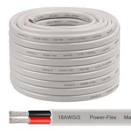 18 Gauge Marine Wire, 100FT 18 AWG Tinned Copper Oxygen-Free Boat Cable Duplex, Waterproof & Corrosion Resistant for Automotive, RV, Solar, LED, Outdoor Use