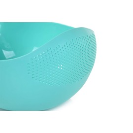 Mintra Home Rice Colander (Teal) - Strainer, Lightweight, for cleaning rice, beans, fruit and vegetables 9.5x13x7