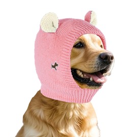 YIYUIUR Dog Ear Muffs Noise Protection Knitted Dog Hats Pet Neck Ear Warmer for Winter Knitted Cap for Anxiety Calm Down for Pet