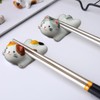 5 Pieces Cat Chopstick Rack, Cute Cartoon Ornaments, Ceramic Cat