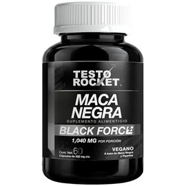 Maca Negra Peruana + Piperina | Fórmula Vegana Organica de Alta Concentración | Optimizada para Absorción Optima | Suplemento Alimenticio Testo Rocket