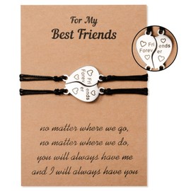 VU100 Gift for Friends/Sister/Mother/Daughter, Heart-Shaped Stainless Steel Bracelet, Friendship Bracelet, Mother's Day, Birthday Gift for Mother, Daughter, Friend, Sister, Stainless steel, zinc