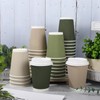 Whaline 100Pcs Nude Sage Green Disposable Coffee Cups with Lids