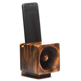 Home Dress Wooden Mobile Stand | Cell Phone Speaker Holder | Handmade Tabletop Speaker Stand Amplifier Suitable for All Mobiles | Office Desk Decor Accessories (Speaker Stand)