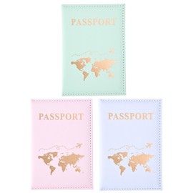 DHWEKU Pack of 3 Passport Covers, Portable Vaccination Certificate Cover, Passport Organiser with RFID Shield, Passport Cover for Bank Cards, Credit Cards, Passports, Travel Documents, Wallet