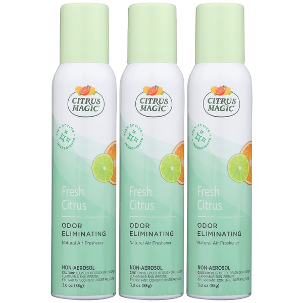 Citrus Magic freshner Magic Natural Odor Eliminating Air Freshener Spray, 3 Fl Oz (Pack of 3), Fresh Citrus, 3 Count