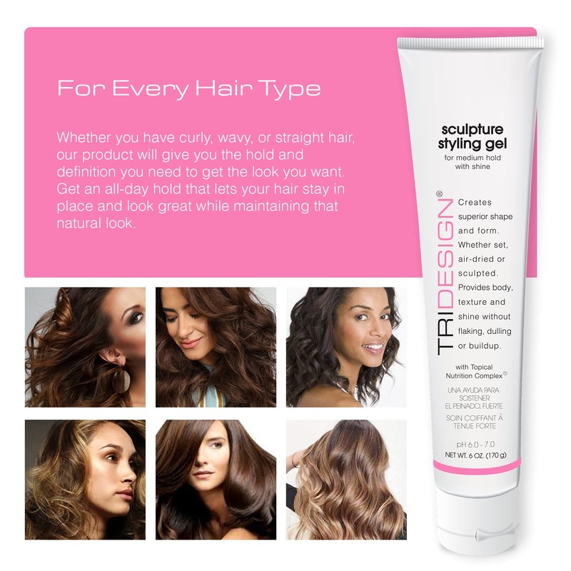 TRIDESIGN Sculpture Hair Styling Gel – Strong Hold for All