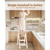 ASPERALD Step Ladder with Single-Handrail,Foldable Step Stool with Anti-Slip Wide