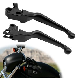 Black Brake Clutch Lever Hand Levers Motorcycle Motorcycle Hand Levers Compatible with Harley Sportster 883 1200 Dyna Touring Road King Heritage Softail Fat Bob (1 Pair)